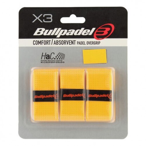 Blister Bullpadel 3 Overgrips GB1201 Comfort Perforated Yellow Blister Bullpadel 3 Overgrips GB1201 Comfort Perforated Yellow