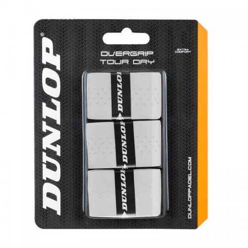 Blister Dunlop 3 Overgrips Tour Dry Blanco Blister Dunlop 3 Overgrips Tour Dry Blanco