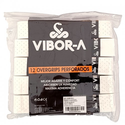 Vibora Perforated White Bag 12 Overgrips Vibora Perforated White Bag 12 Overgrips