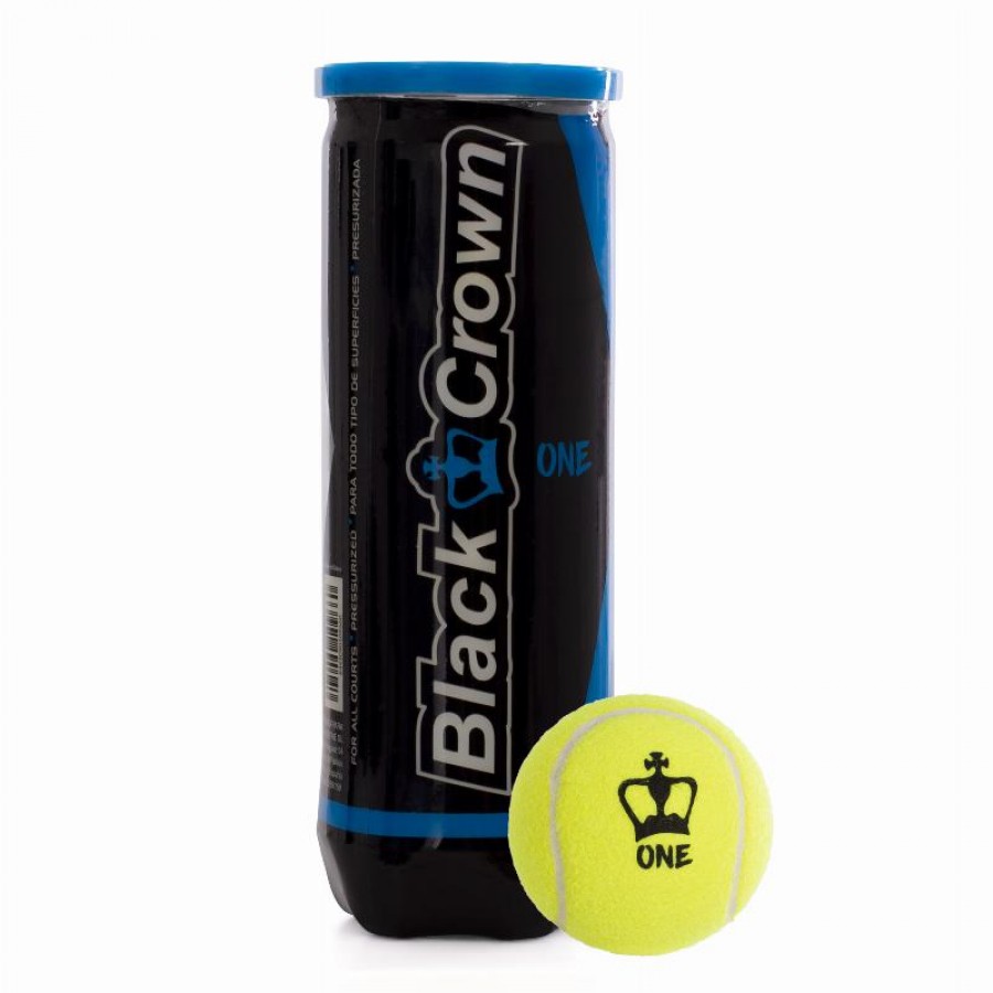 Bote de 3 Pelotas Black Crown One  Oferta + Barato