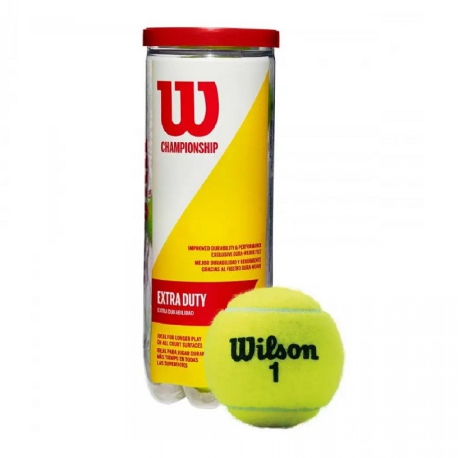 Bote de 3 Pelotas Wilson Championship Extra Duty  Oferta + Barato