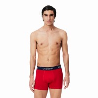 Lacoste Piqué Blu Navy Bianco Rosso Boxer 3 Unità  Offerta + Economico