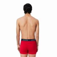 Lacoste Piqué Blu Navy Bianco Rosso Boxer 3 Unità  Offerta + Economico