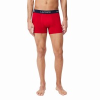 Lacoste Piqué Blu Navy Bianco Rosso Boxer 3 Unità  Offerta + Economico
