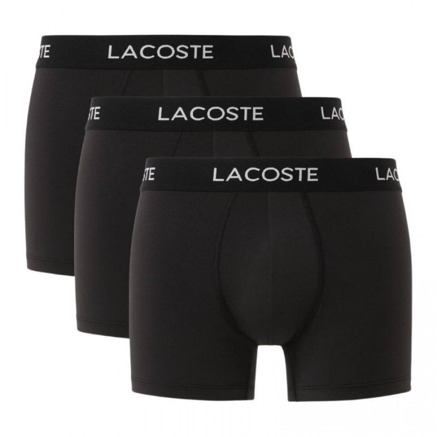 Lacoste Piqué Boxer Nero 3 Unità  Offerta + Economico