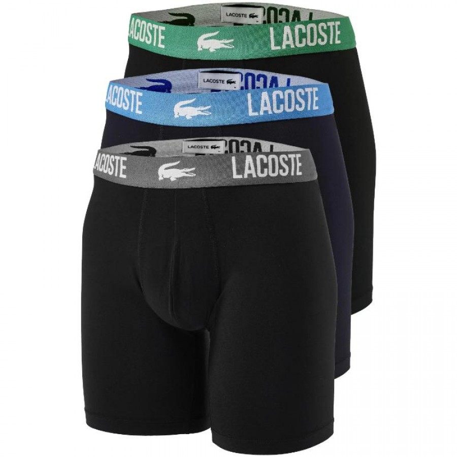 Boxers Lacoste Poliamida Negro 3 Unidades