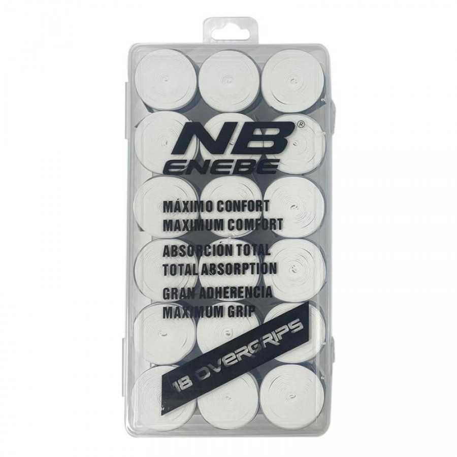 Caja Enebe 18 Overgrips Liso Blanco  Oferta + Barato