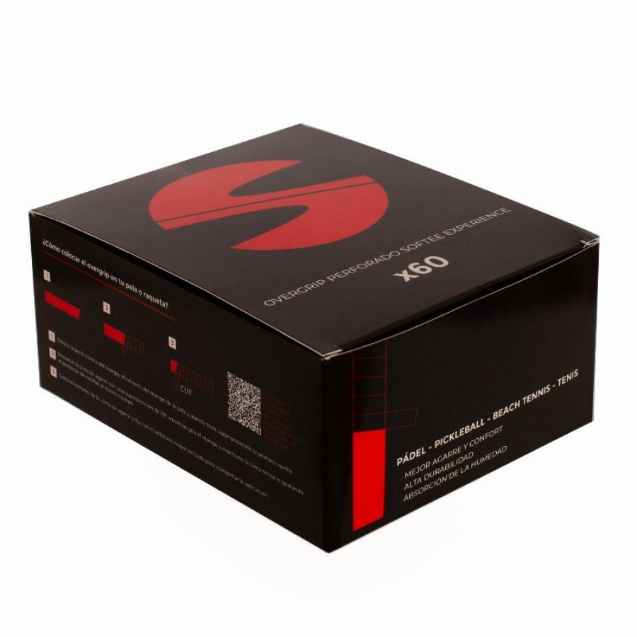 Caja Overgrips Softee Experience Perforados Blanco 60 Unidades