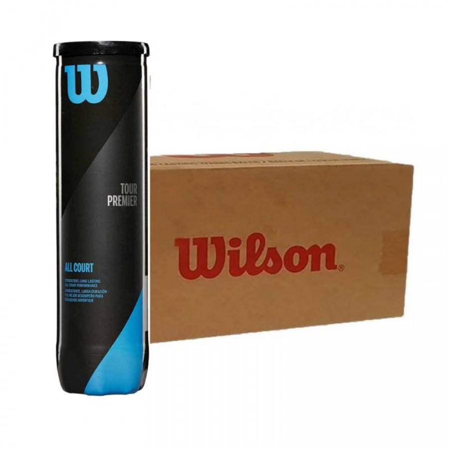 Cajon 72 Pelotas - 18 Botes de 4 Uds - Wilson Tour Premier All Court  Offre - Pas cher