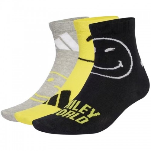 Adidas Smiley Grey Yellow Socks 3 Pairs Adidas Smiley Grey Yellow Socks 3 Pairs