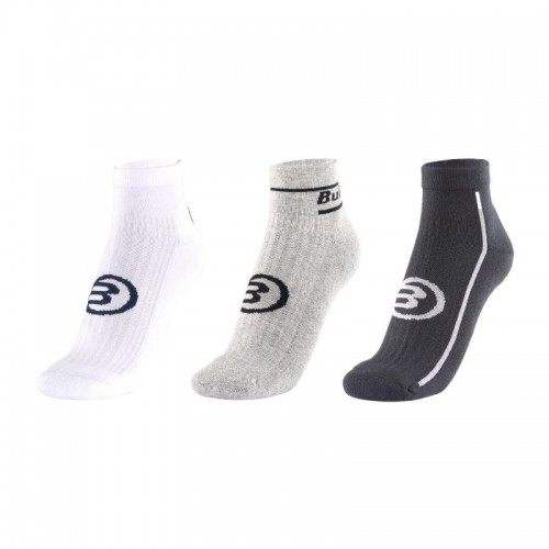 Calcetines Bullpadel BP264 I Blanco Gris Medio Vigore Negro 3 Pares