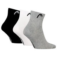 Calcetines Head All Sports Quarter Negro Blanco Gris 3 Pares  Oferta + Barato