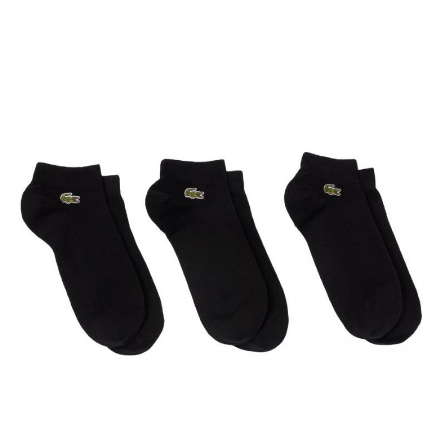 Calcetines Lacoste Sport Corte Bajo Negro 3 Pares  Oferta + Barato