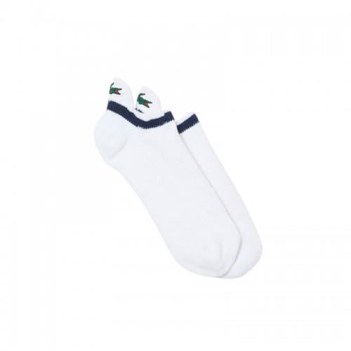 Calcetines Lacoste Tech Corte Bajo Blanco Azul Marino 1 Par