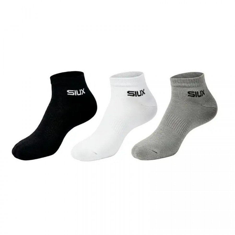 Siux Basic 26 Short Socks Black White Gray 3 Pairs
