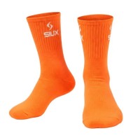Calcetines Siux Groove Caña Alta Naranja Blanco 2 Pares