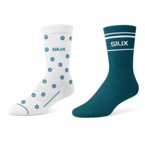 Chaussettes Siux en soie à tige haute blanche vert 2 paires