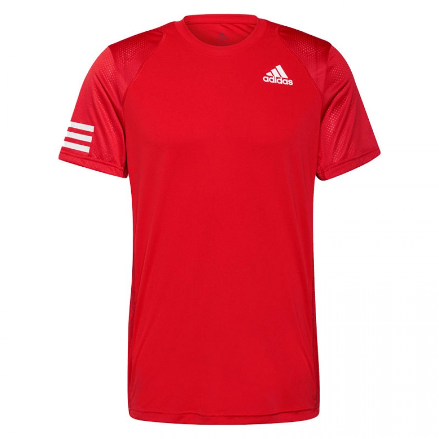 Camiseta Adidas Club 3 Stripes Rojo - Barata Oferta Outlet