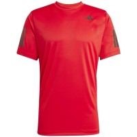 Camiseta Adidas Club 3 Stripes Vermelho Preto  Oferta + Barato