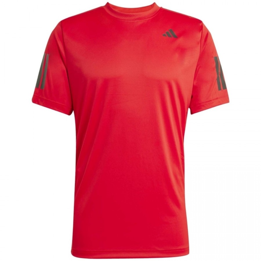 Camiseta Adidas Club 3 Stripes Vermelho Preto  Oferta + Barato