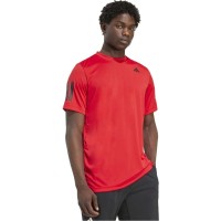 Camiseta Adidas Club 3 Stripes Vermelho Preto  Oferta + Barato