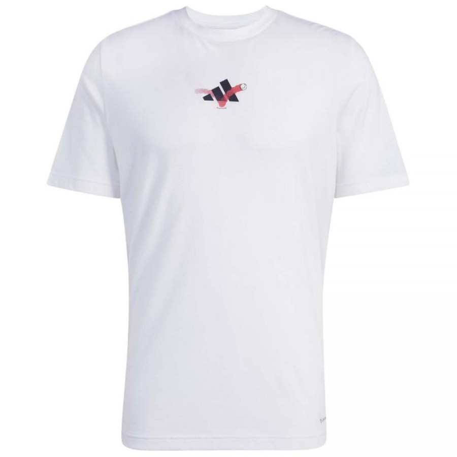 Camiseta Adidas Tennis Happy 3 Balls Graphic Blanco  Oferta + Barato