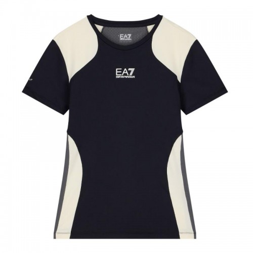 Camiseta Armani EA7 Ventus 7 Tennis Pro Stretch Negro Mujer