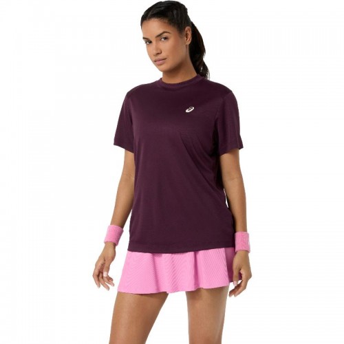 Camiseta Asics Court SS Top Granate Oscuro Mujer