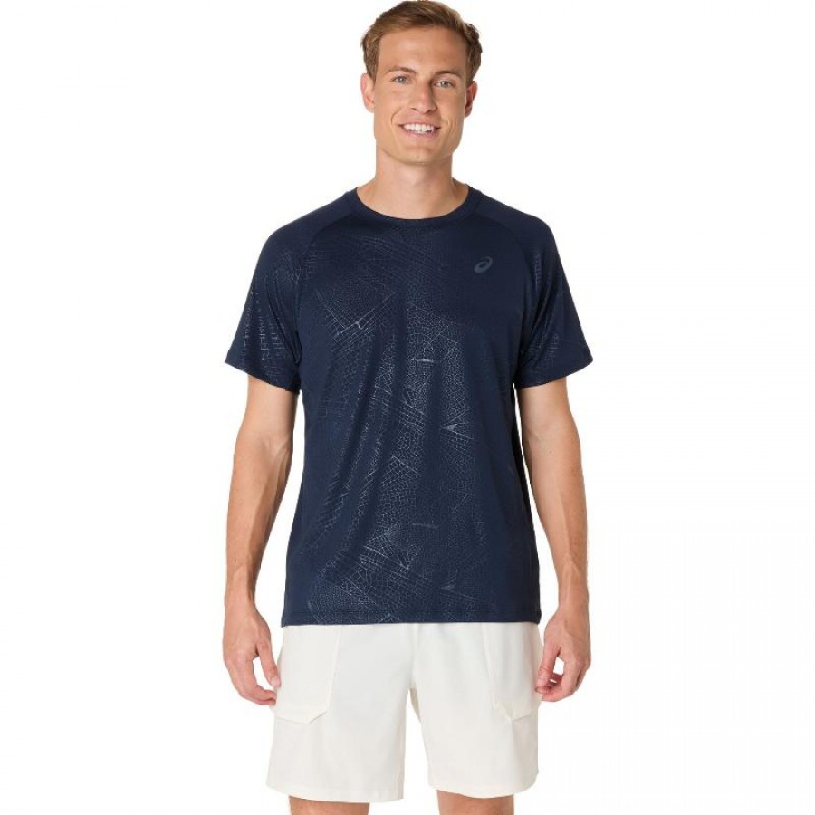 Camiseta Asics Game All Over Print SS Top Azul Medianoche  Oferta + Barato