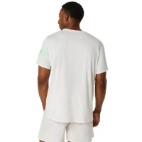 Camiseta Asics Icon SS Top Blanco Crema Verde