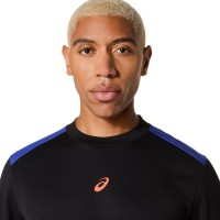 Asics Padel Court SS Top Black Cobalt Blue T-shirt  Offer + Cheap