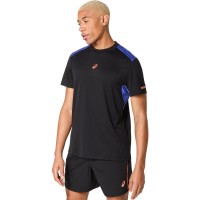 Asics Padel Court SS Top Black Cobalt Blue T-shirt  Offer + Cheap