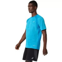 T-shirt Asics Road SS Haut bleu Égéen