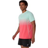 Camiseta Asics Seamless SS Top Coral Verde  Oferta + Barato