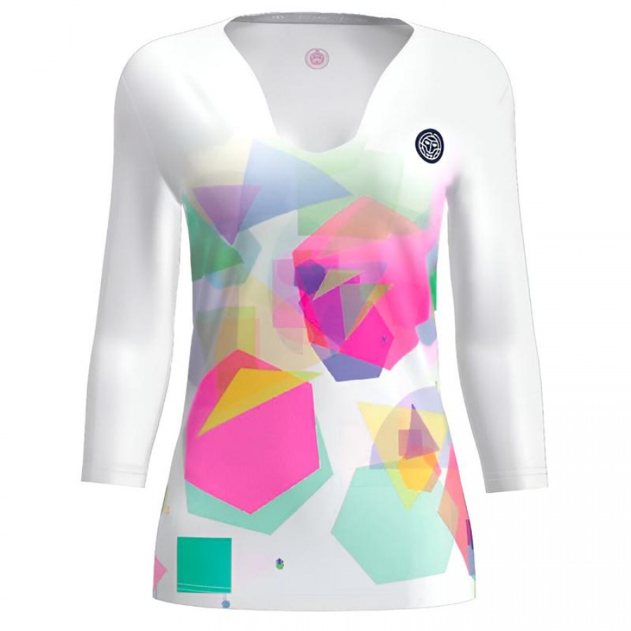 Bidi Badu Kaleido V-Neck Bianco Mix Maglietta Donna  Offerta + Economico