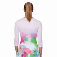 Bidi Badu Kaleido V-Neck Bianco Mix Maglietta Donna  Offerta + Economico