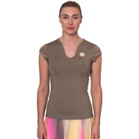 Camiseta Bidi Badu Spectrum Col en V Marron Mujer  Offre - Pas cher
