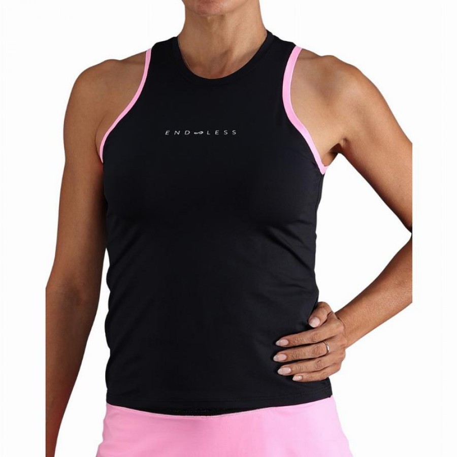 Camiseta Endless Essential Negro Rosa