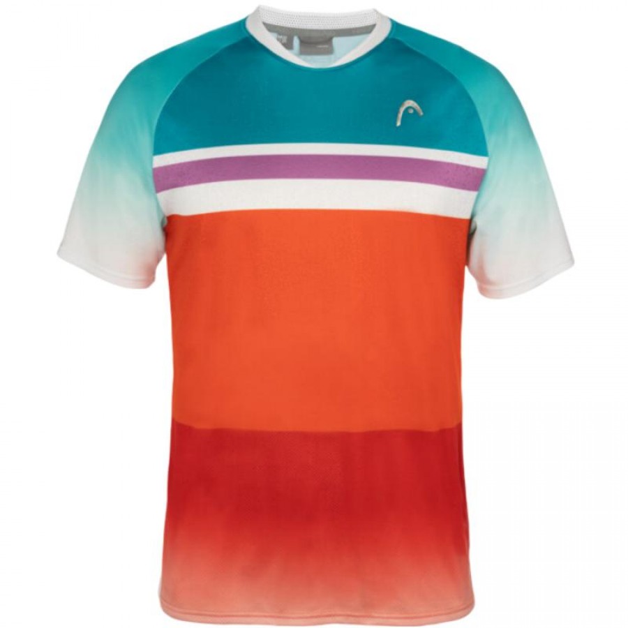 Camiseta Head Performance Paris Naranja Azul Royal  Offer + Cheap
