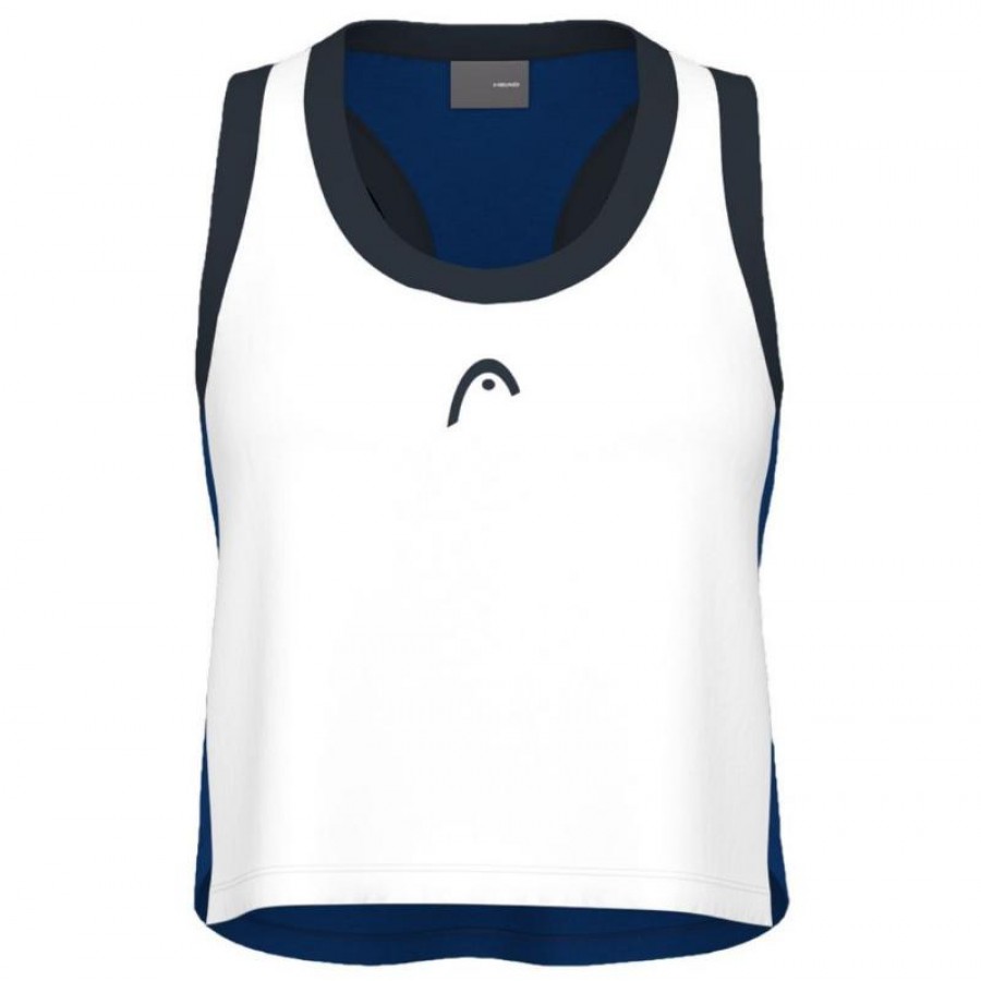 Camiseta Head Play Crop Top Blanco Azul Royal Mujer  Oferta + Barato