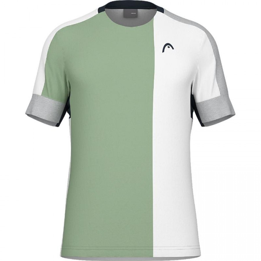 Camiseta Head Play Tech Blanco Verde  Oferta + Barato
