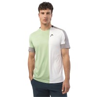 Camiseta Head Play Tech Blanco Verde  Oferta + Barato
