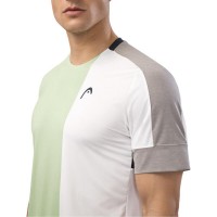 Camiseta Head Play Tech Blanco Verde  Oferta + Barato
