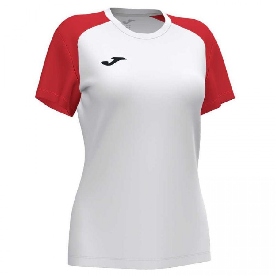 Camiseta Joma Academy IV Blanco Rojo Mujer  Oferta + Barato