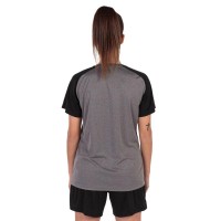 Camiseta Joma Academy IV Gris Melange Negro Mujer