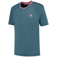 Camiseta Kswiss Hypercourt Mesh Crew 4 Verde Petroleo  Oferta + Barato