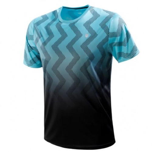 Camiseta Kswiss Hypercourt Print Crew Azul Camiseta Kswiss Hypercourt Print Crew Azul