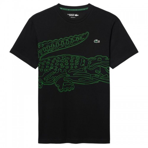Camiseta Lacoste Padel Negro Verde Fluor