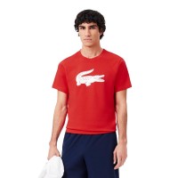 Lacoste Sport Rouge Blanc T-Shirt  Offre - Pas cher