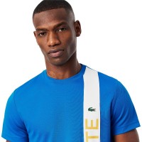 Lacoste Sport Ultra Dry Bleu Blanc T-Shirt  Offre - Pas cher